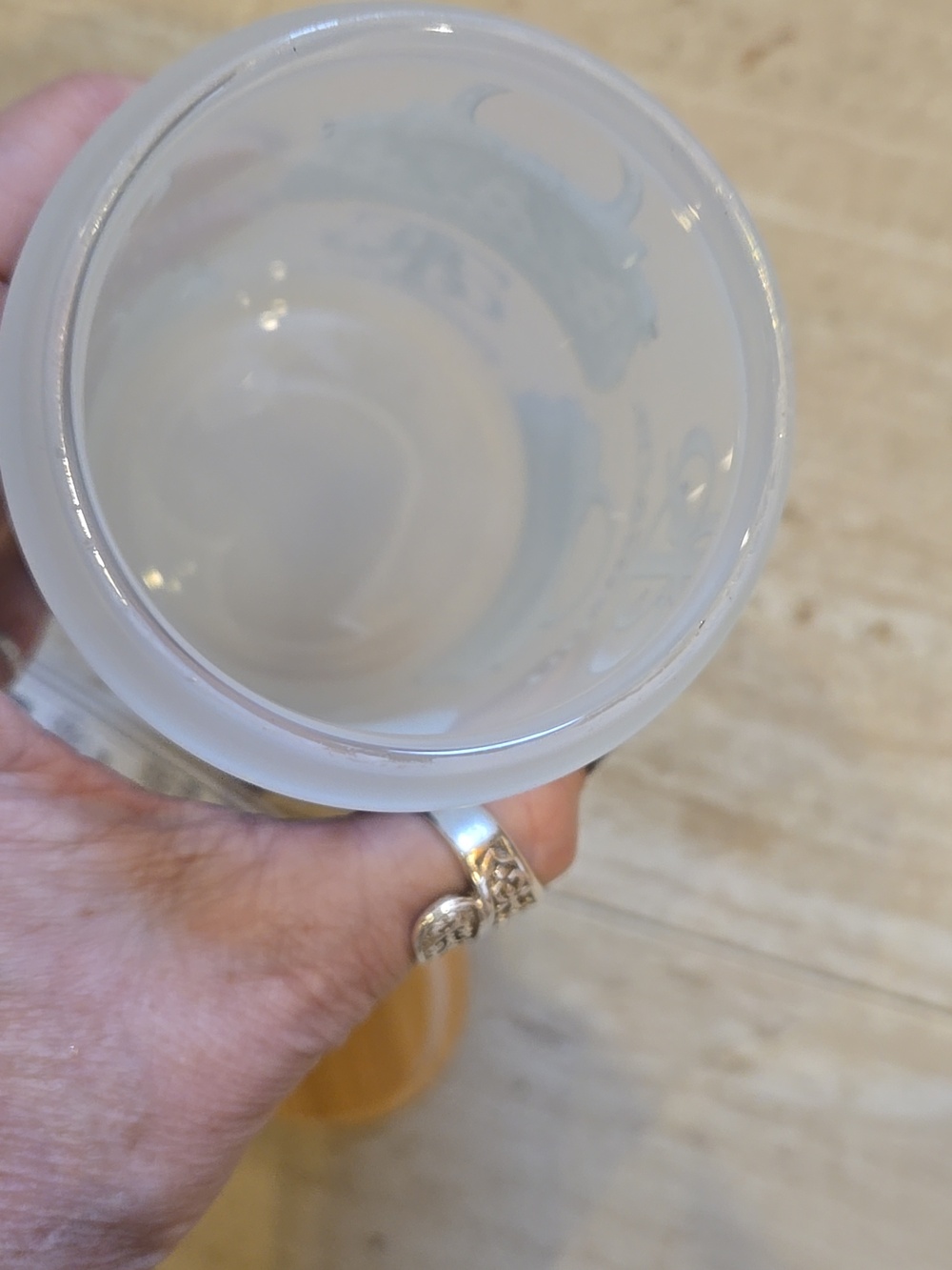 Designer Inspired Frosted Glass Tumbler with Straw - Picture 8 of 9